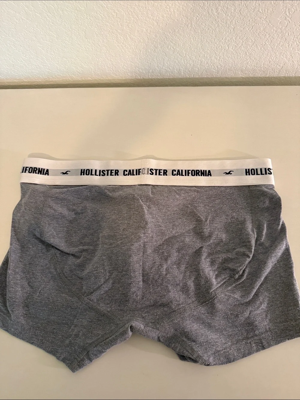 NWOT Hollister Grey Men’s Boxer Briefs with White Branded Waistband